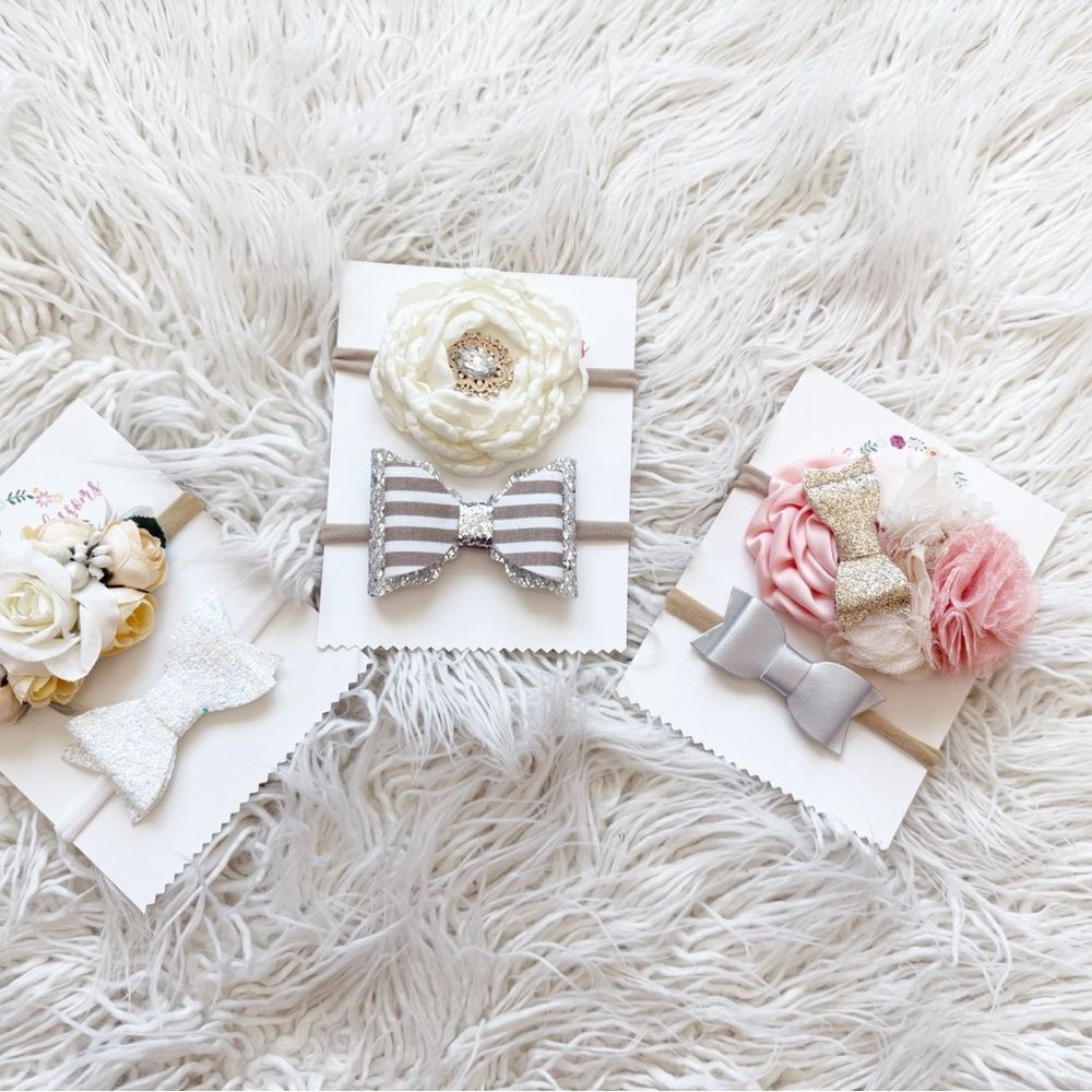 Elegant Floral and Bow Kids Headband Lot
